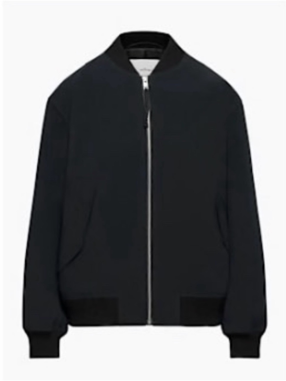 Wilfred Black Bomber Jacket with Zip Front